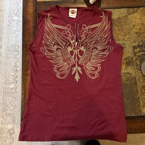 Harley-Davidson Burgundy Winged Tank Honolulu Hawaii
